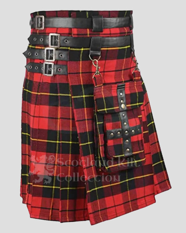 Scottish Wallace Tartan Utility Kilt with detachable Front Pocket