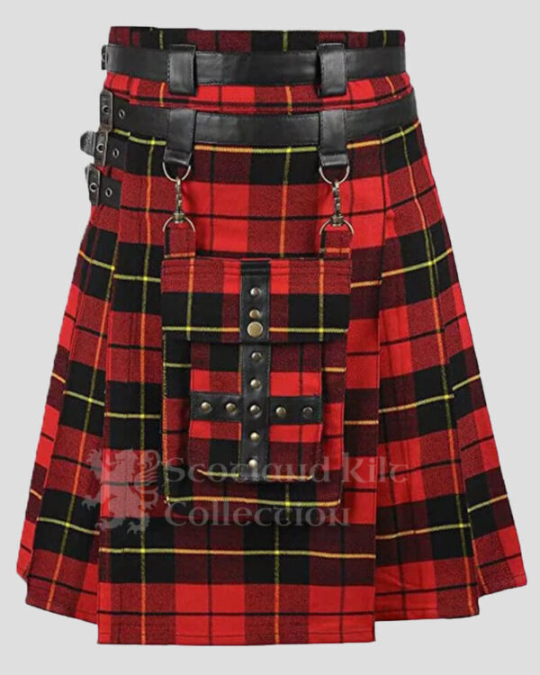 Scottish Wallace Tartan Utility Kilt with detachable Front Pocket