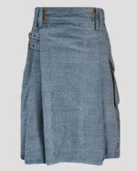 Sky Blue Denim Kilt for Men - Stylish Men's Denim Kilt