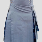 US Navy Tartan Hybrid Kilt Grey - Stylish & Durable Scottish Wear
