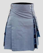 US Navy Tartan Hybrid Kilt Grey - Stylish & Durable Scottish Wear
