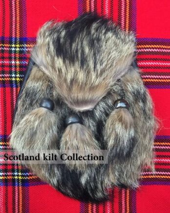 Mens Scottish Kilt Sporran Fox Fur/Fox Fur Head Kilt Sporrans Leather/Sporrans