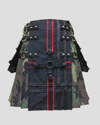 Black Women Gothic Hybrid Utility Camouflage Interchangeable Kilt