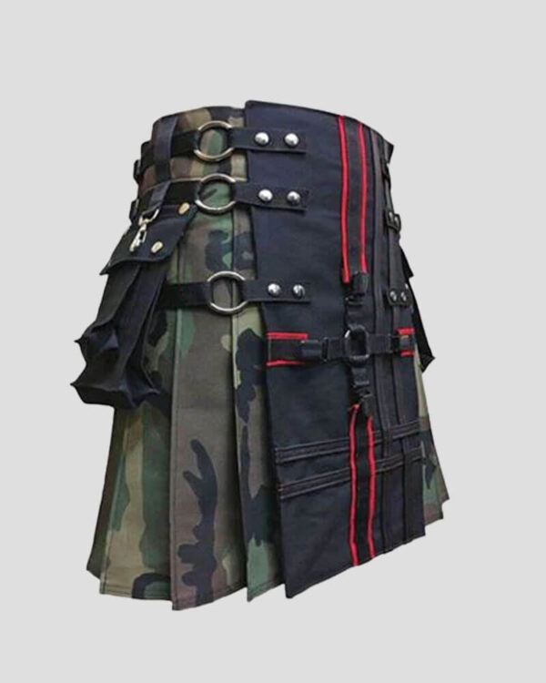 Black Women Gothic Hybrid Utility Camouflage Interchangeable Kilt