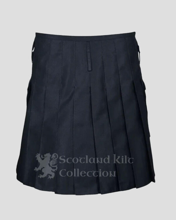 Black Women’s Fashion Utility Kilt with Cargo Pockets