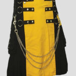 Black and Yellow Gothic Utility Kilt