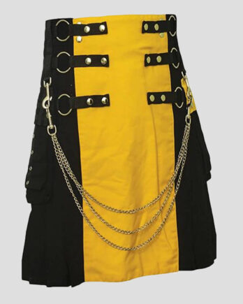 Black and Yellow Gothic Utility Kilt