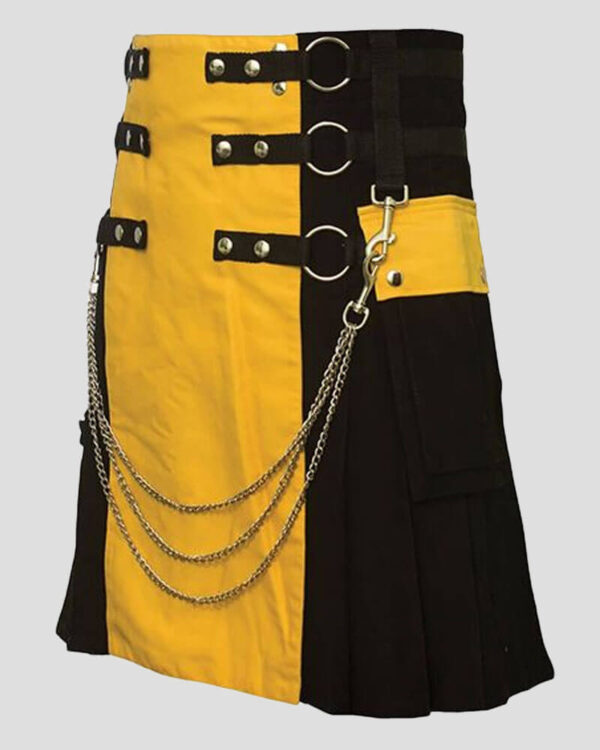 Black and Yellow Gothic Utility Kilt