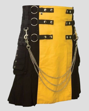 Black and Yellow Gothic Utility Kilt