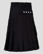 Men's Black Fashion Utility Kilt
