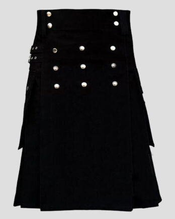 Men’s Black Fashion Utility Kilt