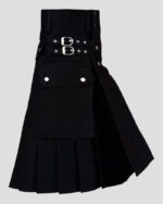 Men's Black Fashion Utility Kilt