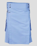 Mens light Blue Cargo Kilt - Light Blue Cargo Utility Kilt