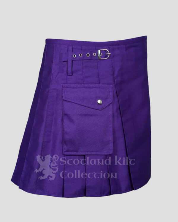 Purple Utility Kilt for Women with Cargo Pockets