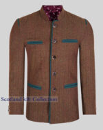 Aschaffenburg Brown Tweed German Bavarian Trachten Jacket