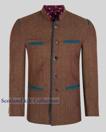 Aschaffenburg Brown Tweed German Bavarian Trachten Jacket