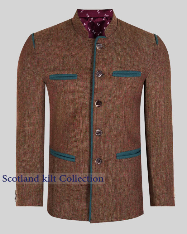 Aschaffenburg Brown Tweed German Bavarian Trachten Jacket