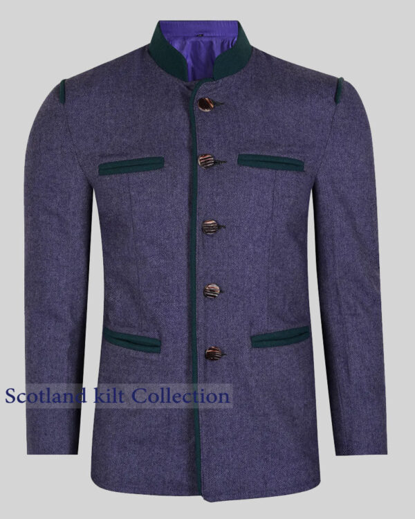 Erlangen Purple Tweed German Bavarian Trachten Jacket