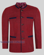 Ingolstadt Red Tweed German Bavarian Trachten Jacket - Men's Tyrolean Blazer