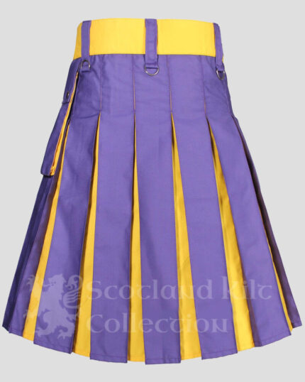 Men's Utility Purple & Yellow Fashion Hybrid Kilt | Sports Kilt