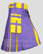 Men's Utility Purple & Yellow Fashion Hybrid Kilt | Sports Kilt