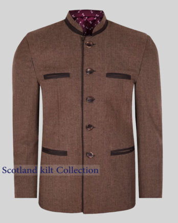 Passau Brown Tweed German Bavarian Trachten Jacket