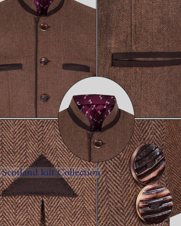 Passau Brown Tweed German Bavarian Trachten Jacket