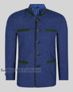 Regensburg Blue Tweed German Bavarian Trachten Jacket
