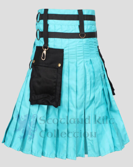 Scottish Cyan Gothic Utility Kilt