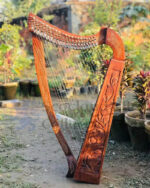 22-String Rosewood Harp w Flower Design + Extra Strings & Case