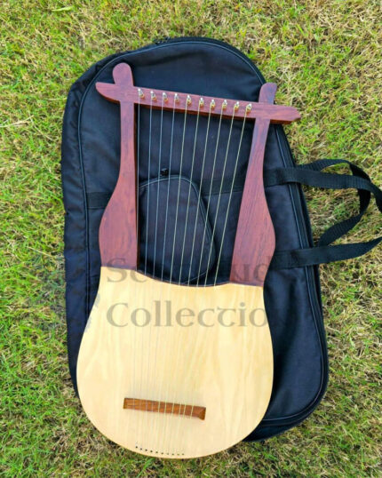 Old World Lyre Harp with Extra Strings, Carrying Bag & Tuning Key