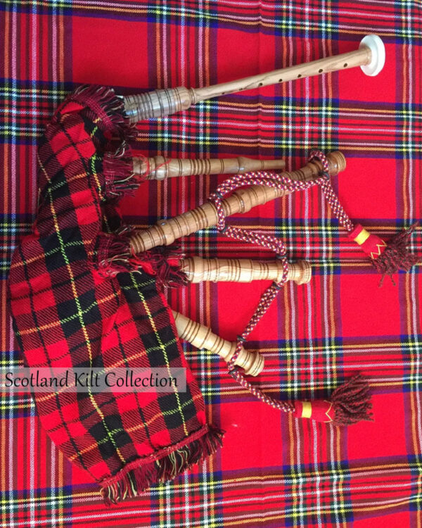 Kids Clan Wallace Tartan Bagpipe – Junior Playable Pipes