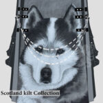 Handmade Husky Dog Print Hybrid Kilt | Scottish Utility Kilt