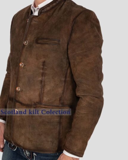 Traditional Bavarian Trachten Suede Jacket